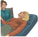 Female patient lying on a couch litening to Female therapist