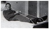 exercise stretcher around feet pulled back by the hands